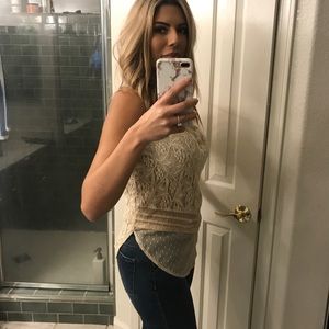 Free people lace top // high low back